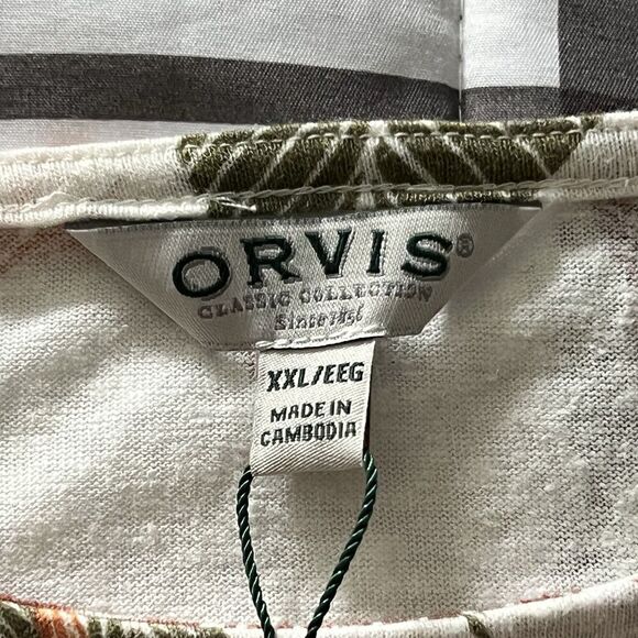 NWT Orvis Linen Blend Womens Sz 2X XX-Large Top Fern Plant Boho Cottagecore - Picture 3 of 5